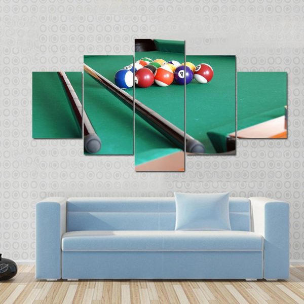 Snooker Balls & Cue Canvas Wall Art Fashion