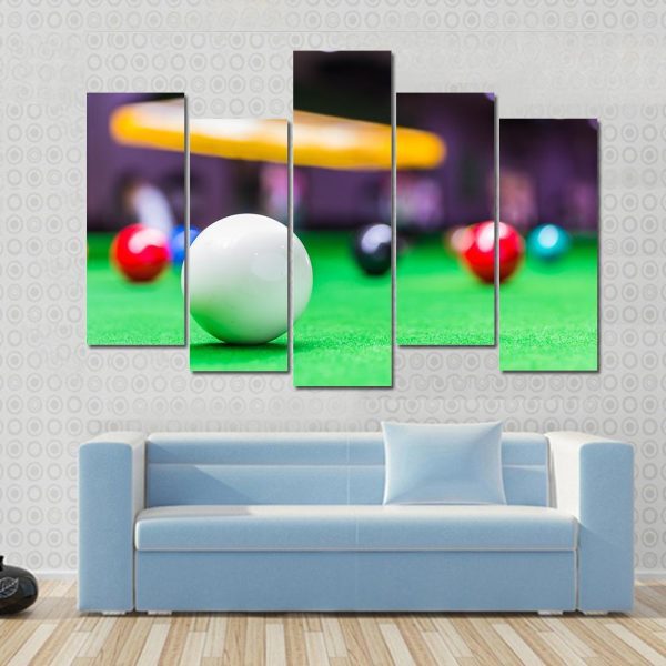 Snooker Ball On Snooker Table Canvas Wall Art For Sale