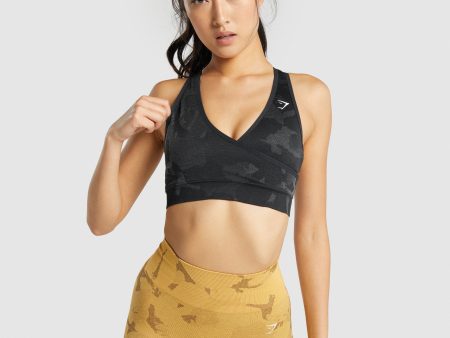 Gymshark Adapt Camo Seamless Sports Bra - Savanna | Black For Cheap