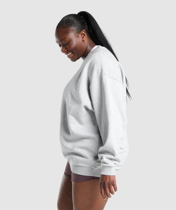 Gymshark Training Oversized Sweatshirt - Light Grey Marl Hot on Sale