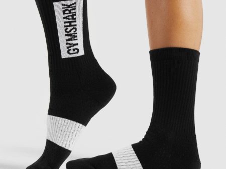 Gymshark Premium Logo Crew Socks (1pk) - Black Cheap