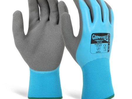 GLOVEZILLA WATERPROOF LATEX GRIPPER GLOVE BLUE For Discount