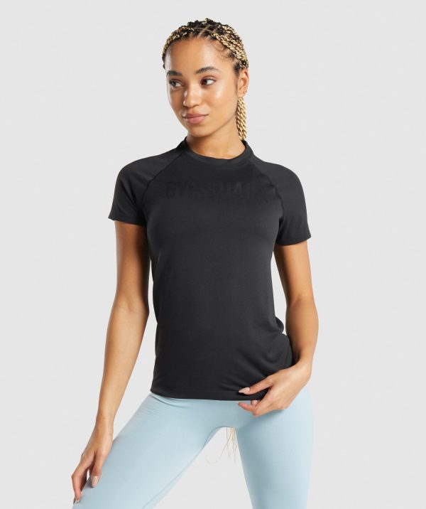 Gymshark Fit Seamless Loose T-Shirt - Black For Sale