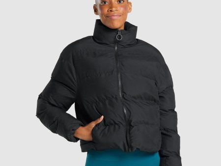 Gymshark Puffer Jacket - Black Supply