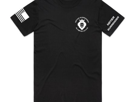 Never Surrender Crest Tee - Black on Sale