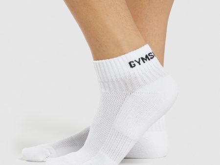 Gymshark Jacquard Quarter Socks 3pk - White Online now