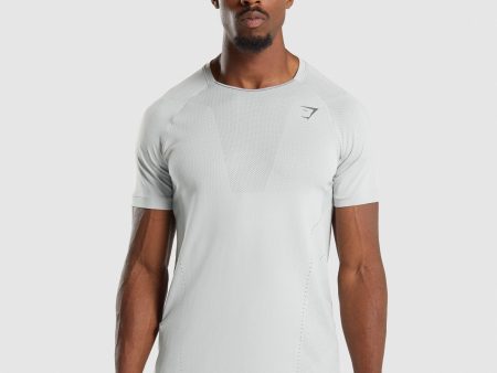 Gymshark Apex Perform T-Shirt - Light Grey Charcoal Hot on Sale