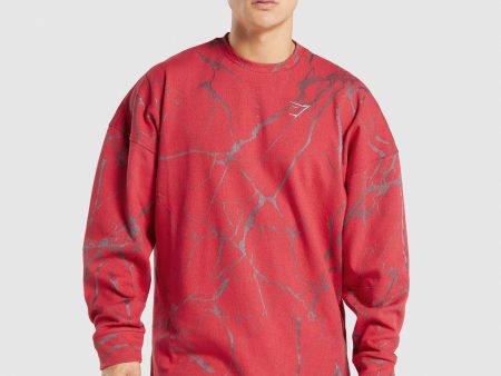 Gymshark Power Crew - Red Print Cheap