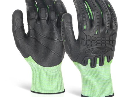 CUT RESISTANT FULLY COATED IMPACT GLOVE IN GREEN Cheap