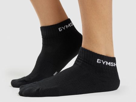 Gymshark Jacquard Quarter Socks 3pk - Black Cheap