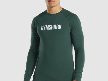 Gymshark Apollo Long Sleeve T-Shirt - Dark Green Hot on Sale