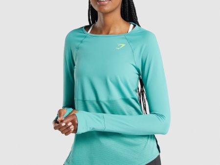 Gymshark Pulse Long Sleeve T-Shirt - Teal For Sale