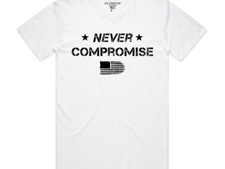 NEVER COMPROMISE TEE - WHITE Sale