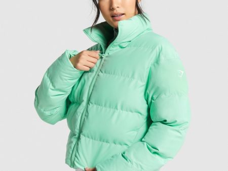 Gymshark Puffer Jacket - Green Discount