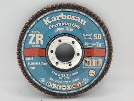 KARBOSAN ZIRCONIA 4.5   FLAP DISC 40G Online