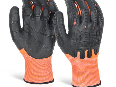 CUT RESISTANT FULLY COATED IMPACT GLOVE IN ORANGE Online now