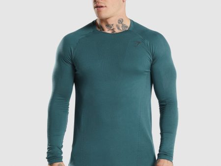 Gymshark Apex Long Sleeve T-Shirt - Teal Online Sale