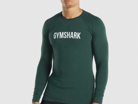 Gymshark Apollo Long Sleeve T-Shirt - Dark Green Hot on Sale