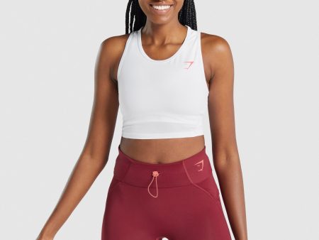 Gymshark Pulse Crop Tank - White Cheap