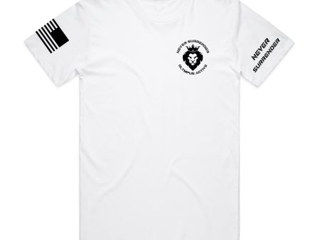 Never Surrender Crest Tee - White For Cheap