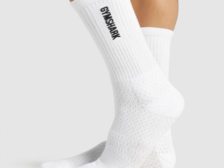 Gymshark Embroidered Logo Socks - White Sale