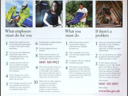 HEALTH & SAFETY LAW POSTER PVC 420MM X 594MM Fashion