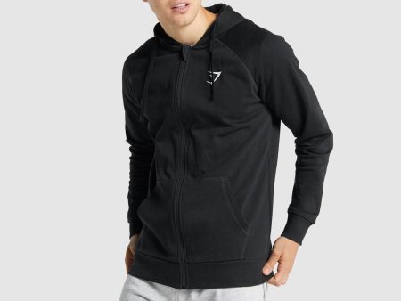 Gymshark Crest Zip Up Hoodie - Black Supply