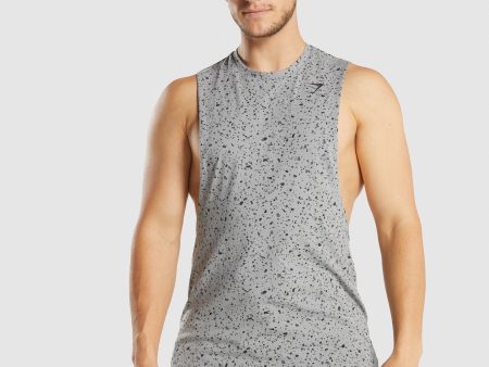 Gymshark Micro Print Drop Arm Tank - Grey Cheap