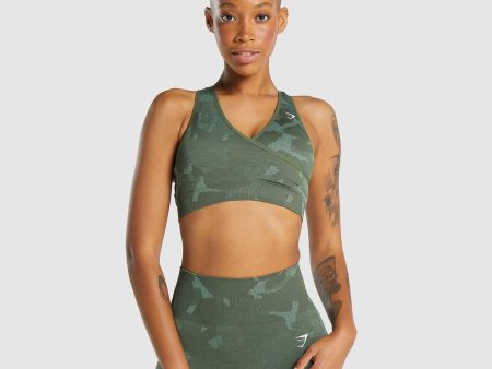 Gymshark Adapt Camo Seamless Sports Bra - Savanna | Green Sale