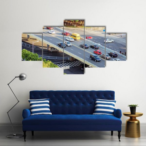 Aerial View Of Traffic Canvas Wall Art For Sale