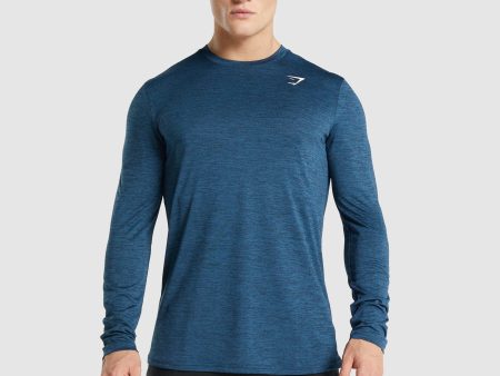 Gymshark Arrival Marl Long Sleeve T-Shirt - Navy Marl For Discount