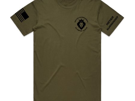 Never Surrender Crest Tee - Colors on Sale