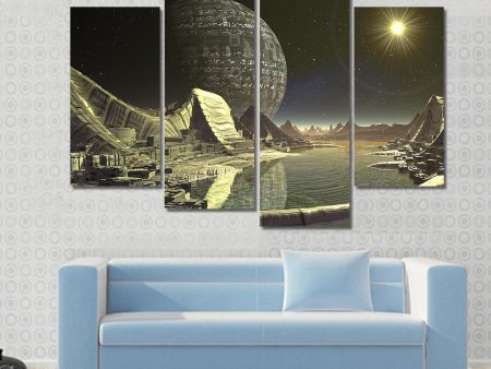 Alien Satellite City Canvas Wall Art Sale