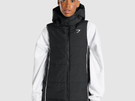 Gymshark Oversized Longline Gilet - Black Supply