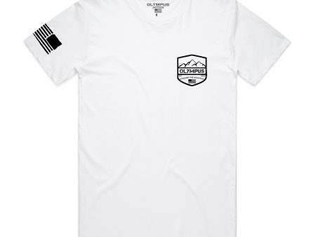 CONQUER CREST TEE - WHITE Supply