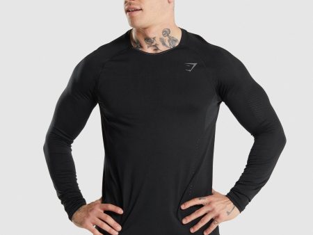 Gymshark Apex Long Sleeve T-Shirt - Black For Sale