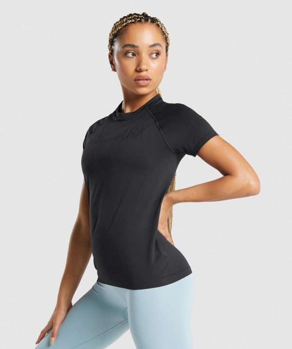 Gymshark Fit Seamless Loose T-Shirt - Black For Sale